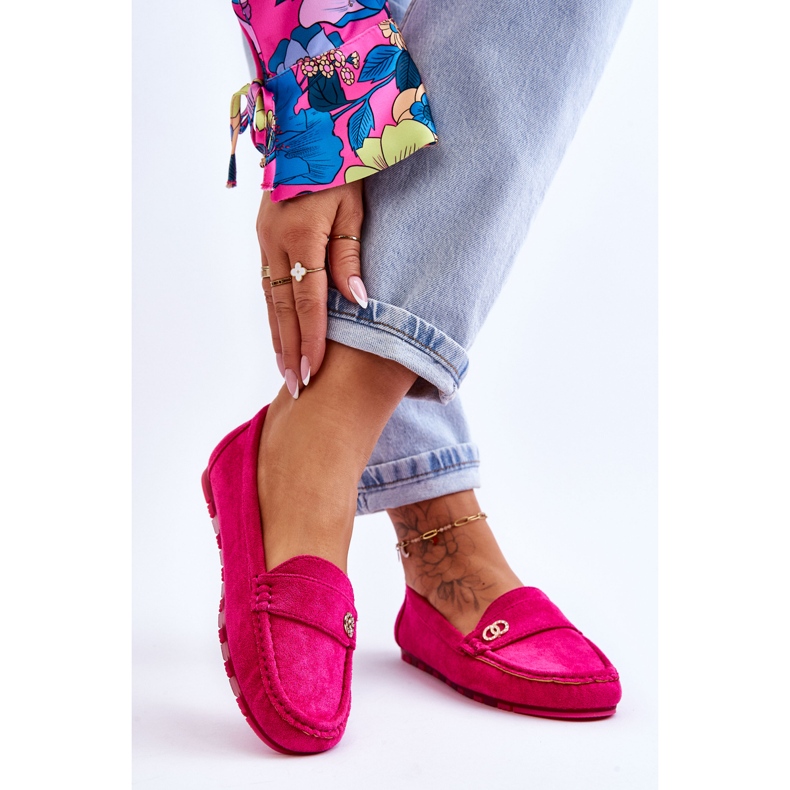 Castelo Fuchsia Slip-On Loafers i mocka rosa 2