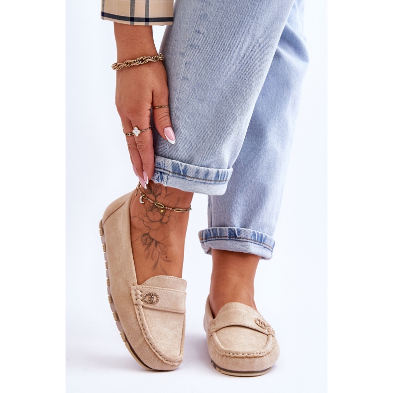 Castelo Beige Loafers i mocka 1
