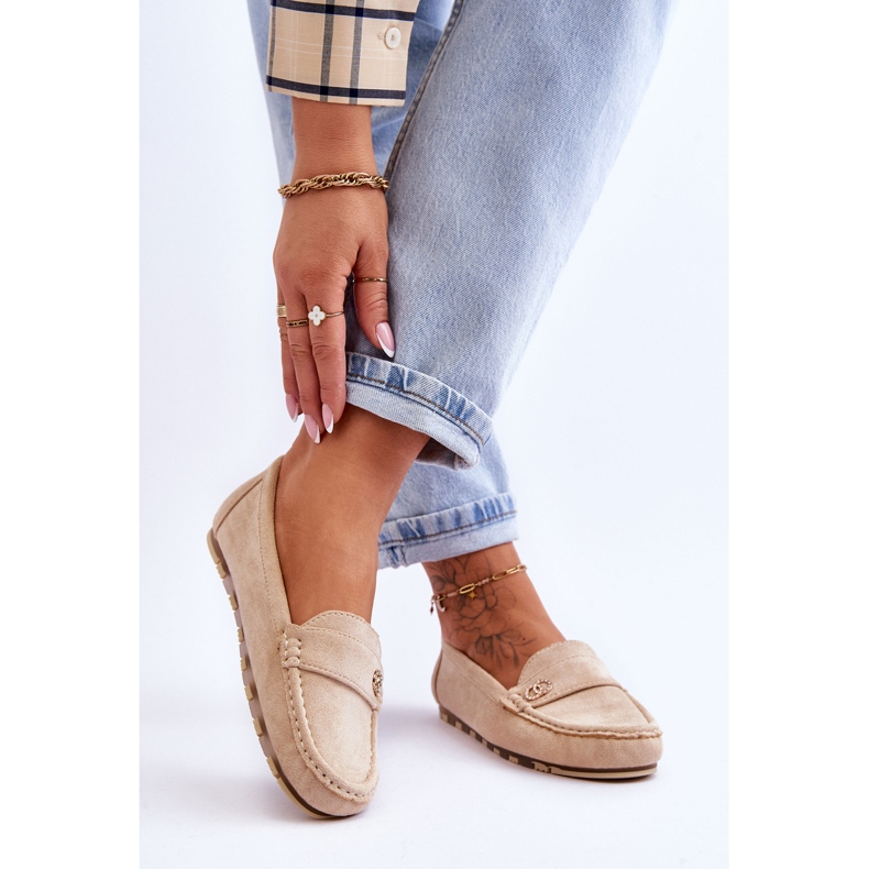 Castelo Beige Loafers i mocka 2
