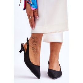 Low Peep Toe Pumps Black Lia svart 1