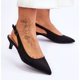 Low Peep Toe Pumps Black Lia svart 2