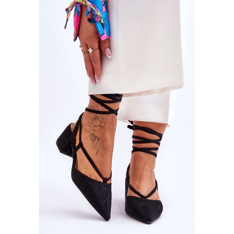 PG1 Black Carlotte Knotted Low Heel Pumps svart 1