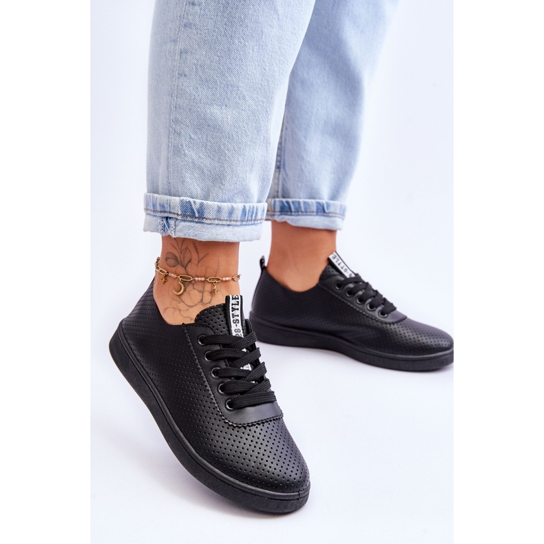 Genombrutna Sneakers Sneakers för kvinnor Svart Carinel vit 2