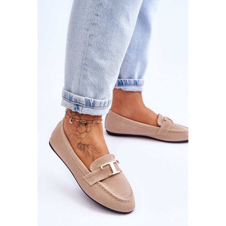 Carly Light Beige Classic Slip On Loafers 2