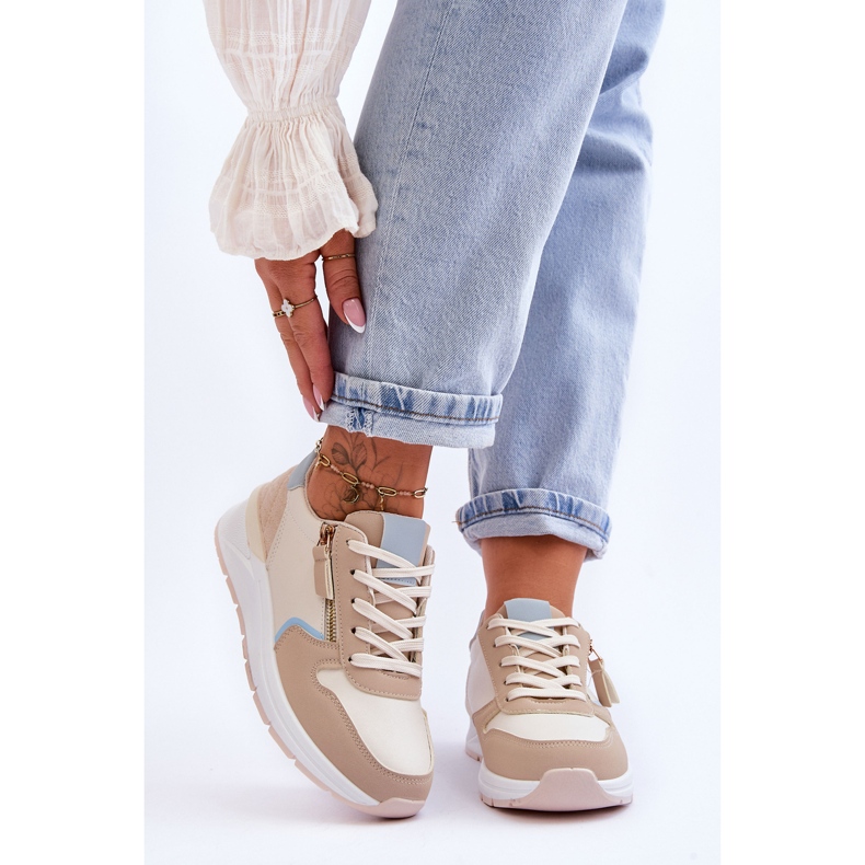 PG1 Damsportskor med dragkedja Beige Larisa 1