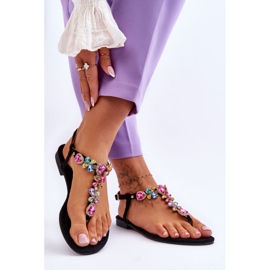 Mocka flip flops med stenar Black Frency svart 2