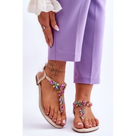 Mocka flip flops med stenar beige frency 1