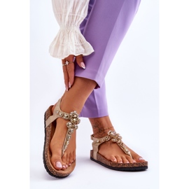 Flip Flops Sandaler På Cork Plattform Golden Naomi gyllene 2