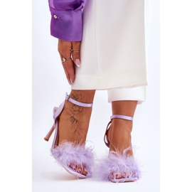 FB2 Lila Tiffany fjädersandaler för kvinnor purpur 2