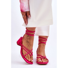 Knytna sandaler Rosa höga klackar Secret Love 1
