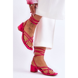 Knytna sandaler Rosa höga klackar Secret Love 3