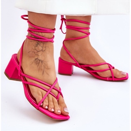 Knytna sandaler Rosa höga klackar Secret Love 2