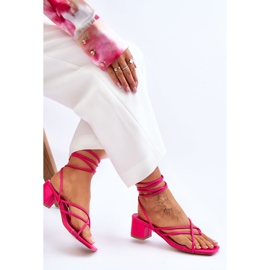 Knytna sandaler Rosa höga klackar Secret Love 5