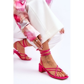 Knytna sandaler Rosa höga klackar Secret Love 4