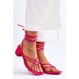 Knytna sandaler Rosa höga klackar Secret Love 6
