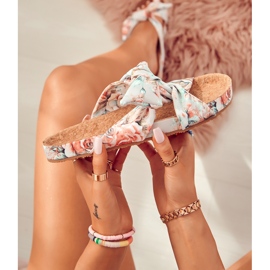 Klassiska tofflor med blommor Big Star JJ274703 Ljusgrå 4