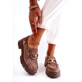 Lemar Kvinnors mocka ljusbruna skor med en prydnad 3