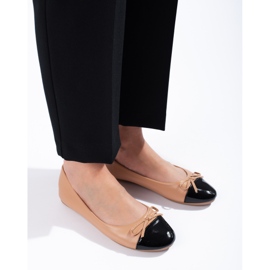 Damballerinor med rosett Shelovet beige 1