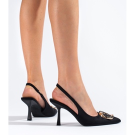 Svarta mocka pumps med öppen klack från Shelovet 1