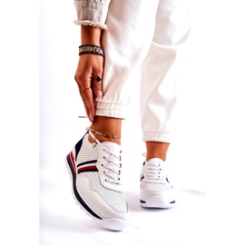 Evento Damsportskor i vitt och marinblått läder Jane 1