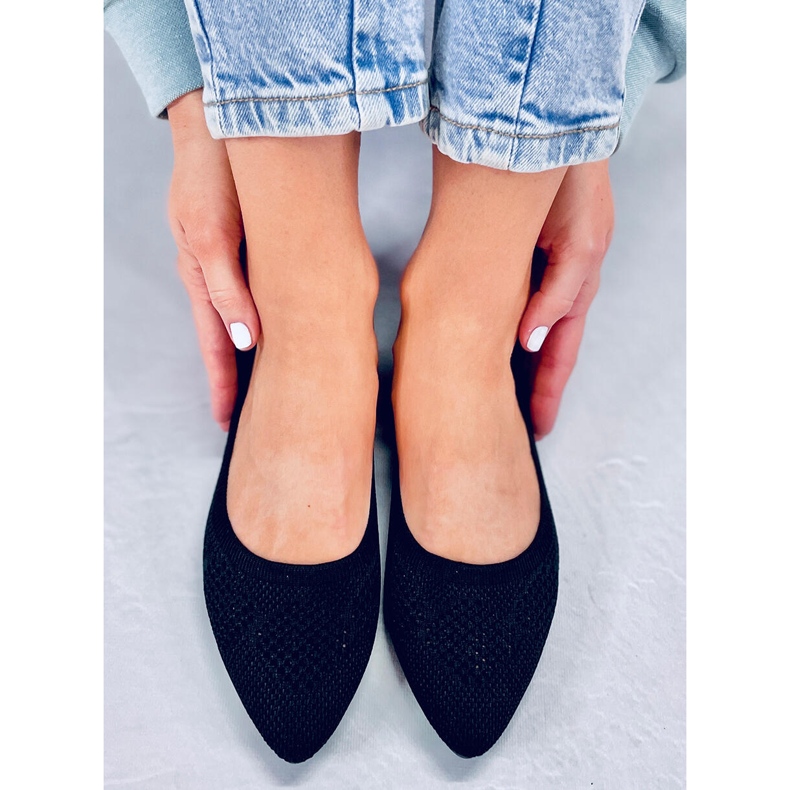 Genombrutna ballerinor Forlani Black svart 1