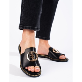 Eleganta Shelovet svarta tofflor för kvinnor 2