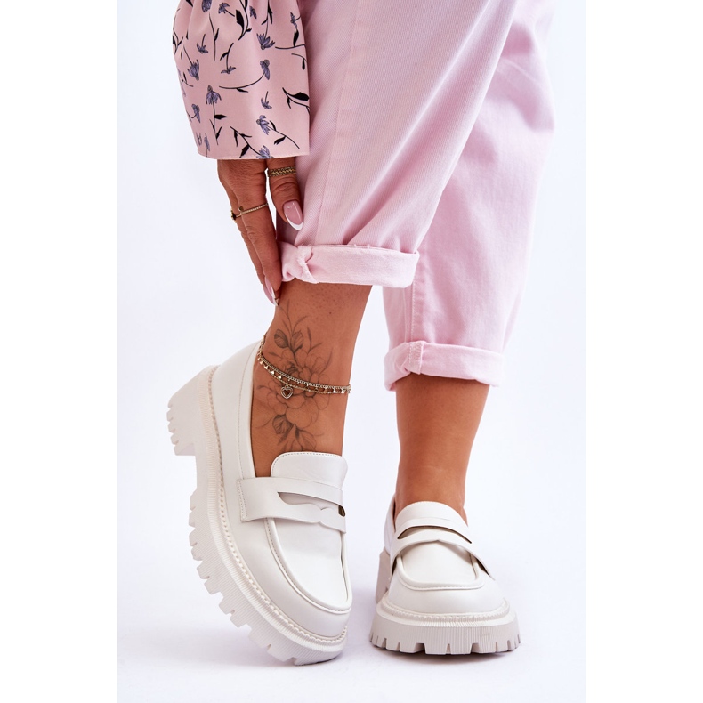 White Riverside Slip On Plattform Mockasiner vit 2