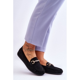 Klassiska Loafers i mocka med svart Amera-utsmyckning 1