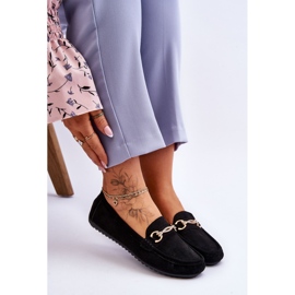 Klassiska Loafers i mocka med svart Amera-utsmyckning 7