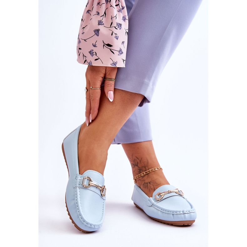 Klassiska Leather Loafers Ljusblå Verona 2