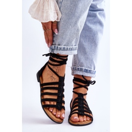 FC3 Romansandaler i mocka för kvinnor Svart Semper 1