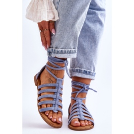 FC3 Damsandaler i romersk mocka Blå Semper 1