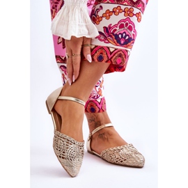 FM1 Eleganta damsandaler Platt guld Sheia gyllene 2