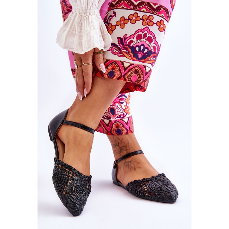 FM1 Eleganta damsandaler Flat Black Sheia svart 2