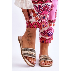 Klassiska platta klackar Beige Marlene 1