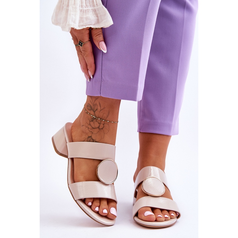 Eleganta högklackade Sergio Leone KL310 Beige 1