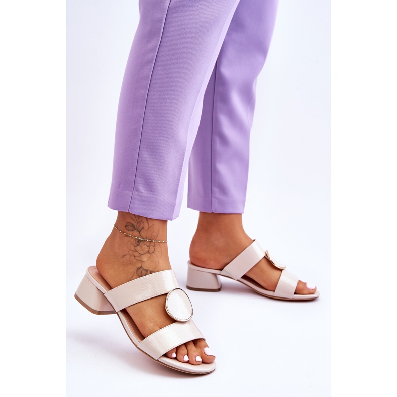 Eleganta högklackade Sergio Leone KL310 Beige 2