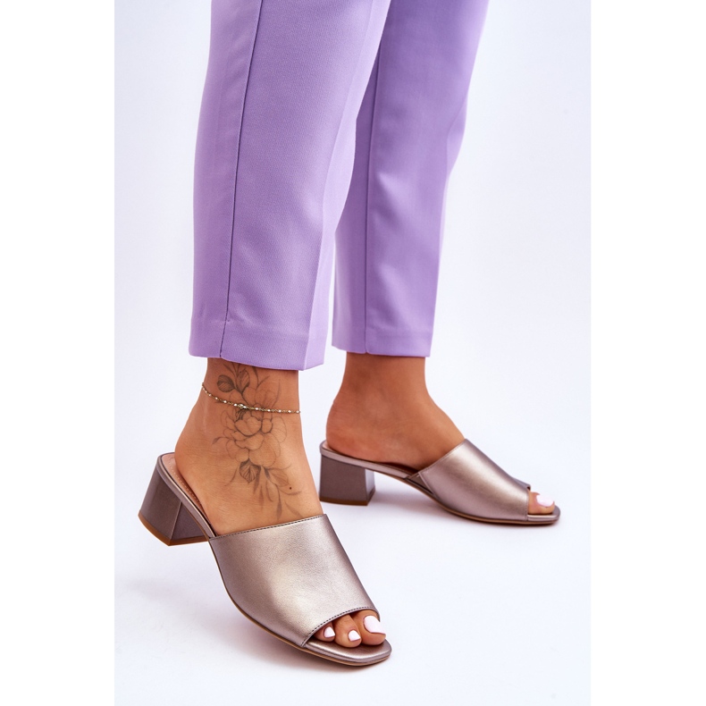 Eleganta Smooth Tofflor Sergio Leone KL317 Mörk Silver brun 2