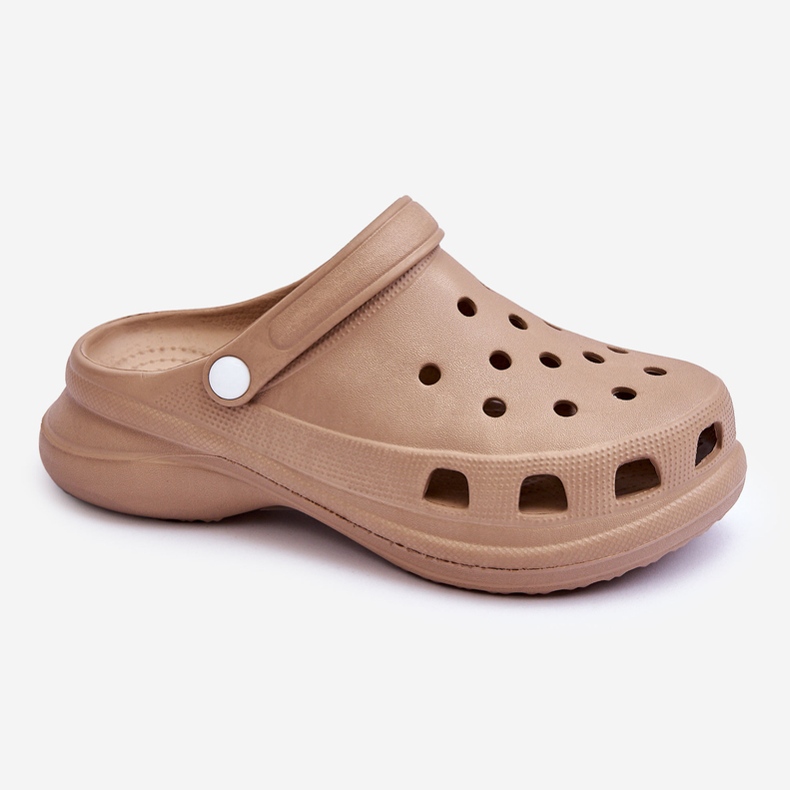 PG2 Skum Crocs sandaler på en tjock sula Beige Katniss 1