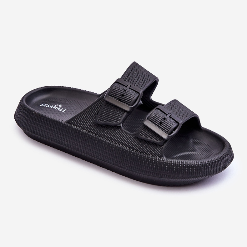 Damtofflor i skum med ränder Svart Sharmen 1