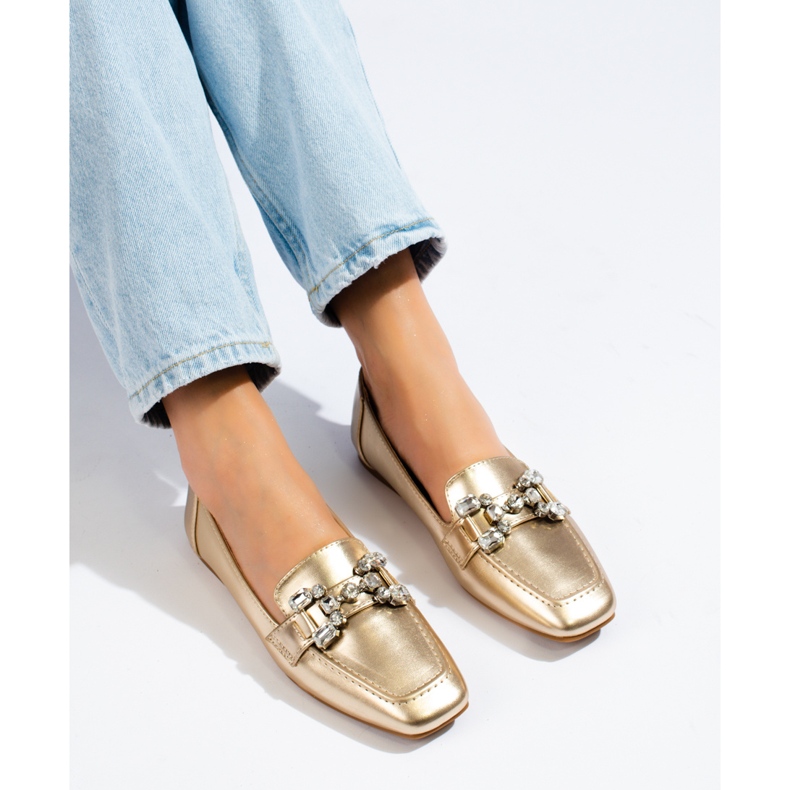 Damgyllene loafers med Shelovet-utsmyckning 1