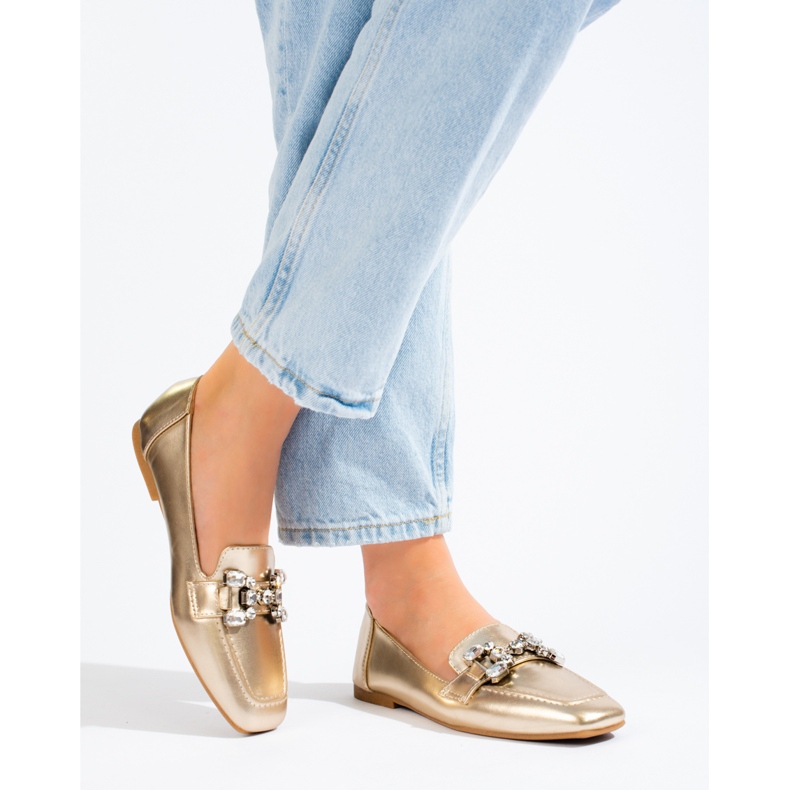 Damgyllene loafers med Shelovet-utsmyckning 2