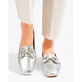 Damloafers i silver med Shelovet-utsmyckning 1
