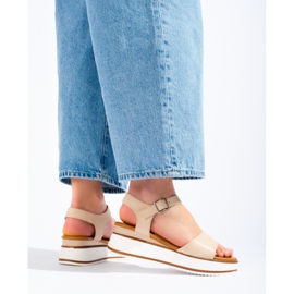 Vinceza beige platåsandaler för kvinnor 1