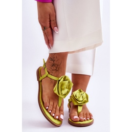 FS1 Flip Flops för kvinnor med tyg Rose Carisma Lime grön 1