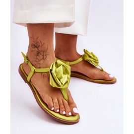 FS1 Flip Flops för kvinnor med tyg Rose Carisma Lime grön 2