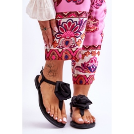 FS1 Kvinnors flip flops med tyg Rose Black Carisma svart 1