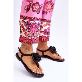 FS1 Kvinnors flip flops med tyg Rose Black Carisma svart 2