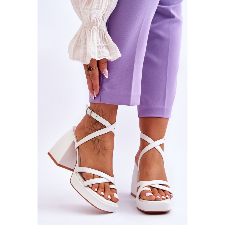 FS1 Fashionabla White Secret Rose höga klackar och plattformssandaler vit 1