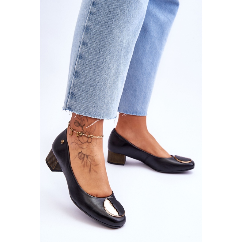 Läder lågklackade pumpar Maciejka 05960-01 Svart 2